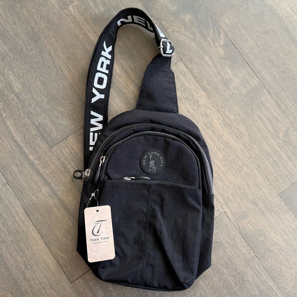 High Quality Black Nylon Crossbody Bag NWT